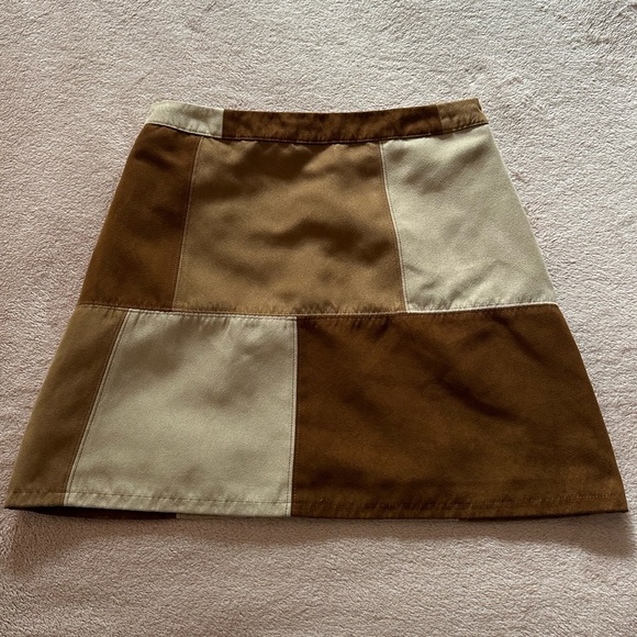 Hollister Dresses & Skirts - Faux Suede Patchwork Mini Skirt - Size 3.